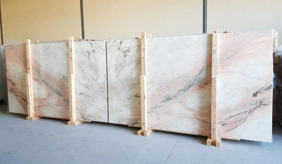 Rosa Aurora Marble Slab Bookmatched Rosa Aurora Marble Slab Bookmatched